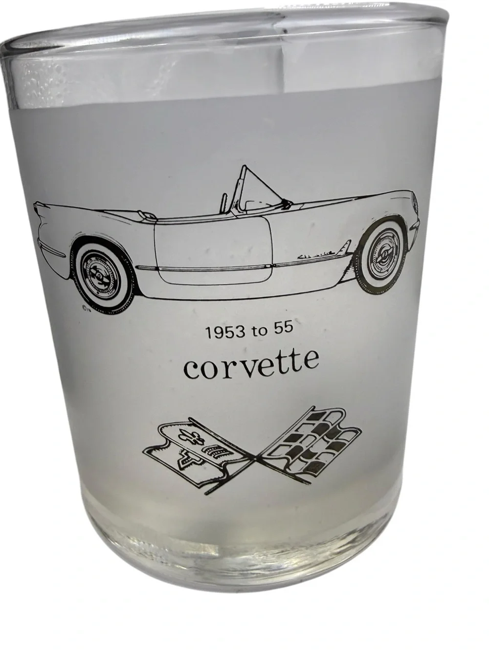 Vintage Corvette  Car Glass Tumblers – Clear Set of 7
